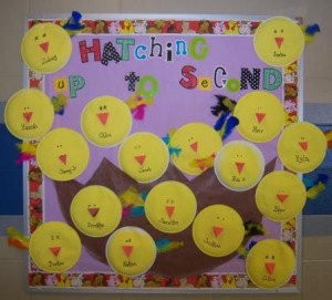 Hatching Up To Second - Easter and End of the Year Bulletin Board