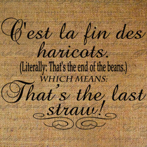 French Funny Quote Definition The Last Straw End of The Beans Digital ...