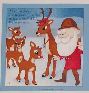 Rudolph The Red Nosed Reindeer Book Fabric Panels Christmas Childrens