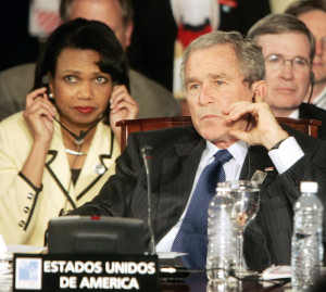 ... Stephen Hadley (R) to Venezuela President Hugo Chavez. ©REUTERS