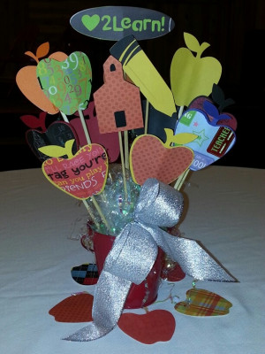 This is a centerpiece created for a teacher retirement party. I used ...