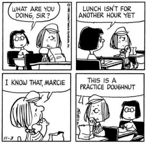 November 3rd, 1982 #Peanuts #doughnut #Patty #Marcie