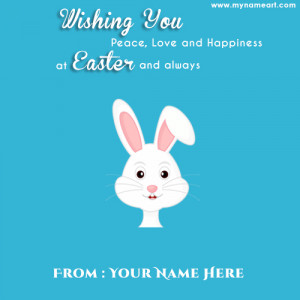 Simple Easter Card With Bunny And Quotes