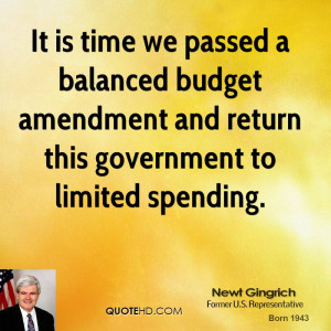 It is time we passed a balanced budget amendment and return this ...