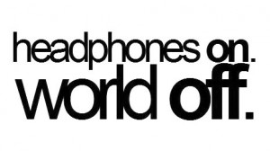 Funny photos funny headphones on world off