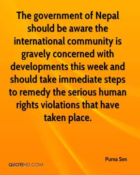 The government of Nepal should be aware the international community is ...