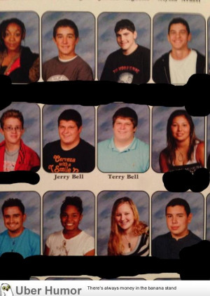 ... two pictures in the yearbook by pretending to be his own twin brother