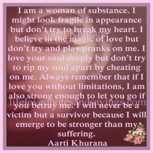 am a woman of substance...