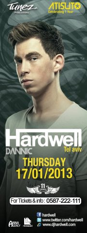 DJ Hardwell Plays in Tel Aviv Israel January 17 2013