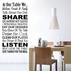Our Table Family Wall Quote