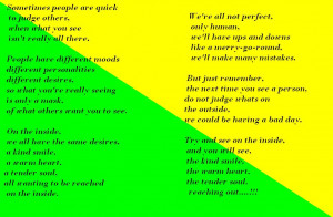 Sometimes..... yellow poem green quote:High Contrast