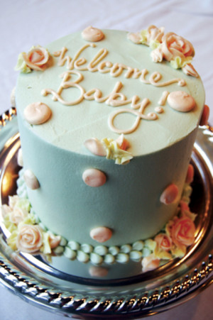 WELCOME BABY CAKE French vanilla cake with baby blue french ...