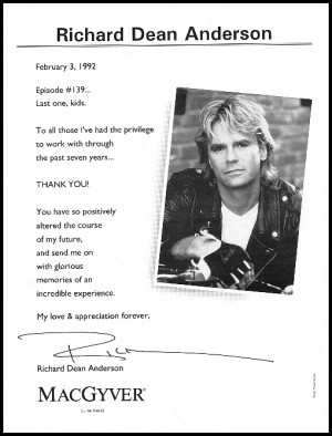 Richard Dean Anderson's Farewell to MacGyver