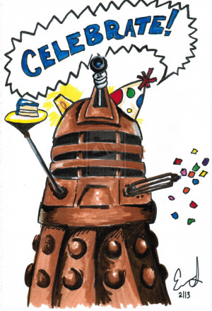Cool Blue Your Must Celebrate Doctor Who Birthday Card With Robotic ...