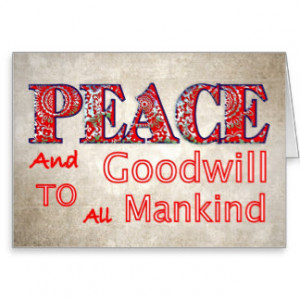 Christmas Peace Goodwill Christmas Holiday Cards