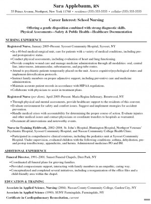 Professional Registered Nurse Resume Sample