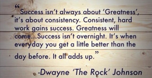 hard work gains success. Greatness will come...Success isn't overnight ...