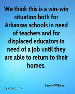 We think this is a win-win situation both for Arkansas schools in need ...
