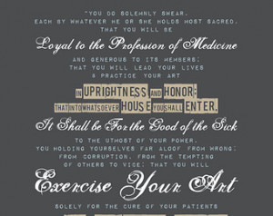 HIPPOCRATIC OATH - Oath of Hippocra tes, Typographic style poster for ...