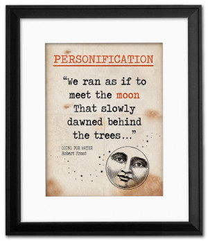 Going for Water Personification Quote, Educational Art Print featuring ...