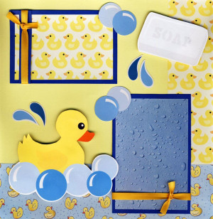 about BATH TIME 2 premade scrapbook pages 12X12 scrapbooking BABY ...