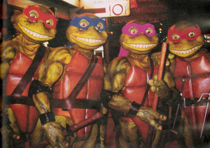 All four high tech Ninja Turtle costumes were designed by Jim Henson ...