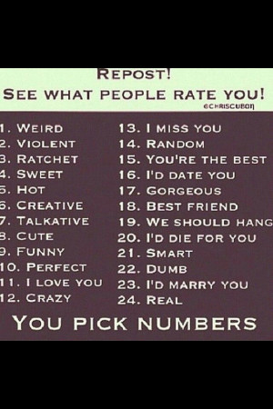 Rate me?(: And don't be rude! Thanks!