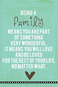 ... Family Means You Are Part of Something Very Wonderful ~ Family Quote