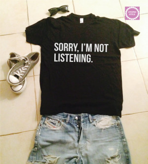 sorry, i'm not listening t-shirts for women gifts tshirt womens girls ...