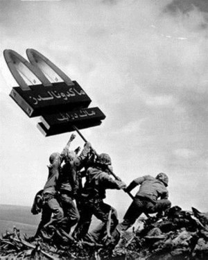 ... the iconic World War II image of soldiers raising the American flag