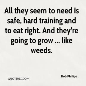 Bob Phillips - All they seem to need is safe, hard training and to eat ...