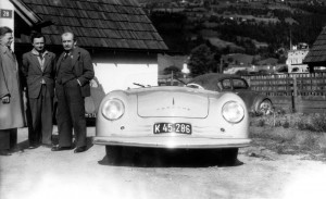 Porsche 356 Speedster with Erwin Komenda, Ferry Porsche, and Ferdinand ...