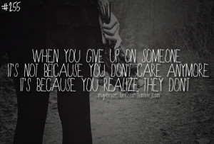you don't care anymore,