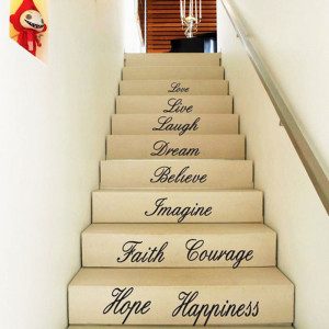 ... removable house stair word art quotes love faith wall stickers decals
