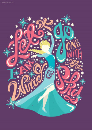 Beautiful Typography of Disney Movie Frozen by Risa Rodil