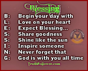 Blessing, Being Blessed Quotes