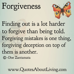 Forgiveness - Finding Out vs Being Told