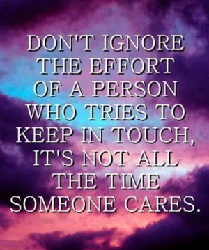 Don't ignore...