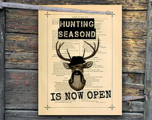 stag art deer art print deer season sign buck poster man cave giclee ...