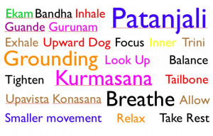 How do we use words in yoga class ?