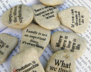 quote on stone, quote art, quote gi ft, quote beach stone, group gift ...