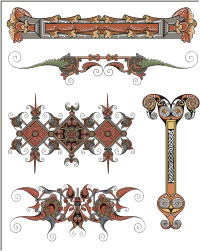Old-Time Decorations and Medieval Ornaments - Vector clipart set
