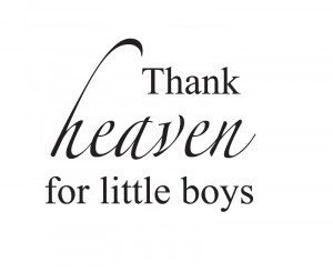 Wall Quote Decal Sticker Vinyl Art Thank Heaven for Little Boys Girl's ...