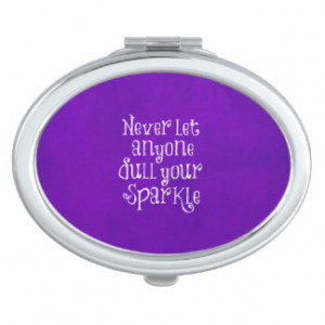 Purple Girly Inspirational Sparkle Quote Vanity Mirror