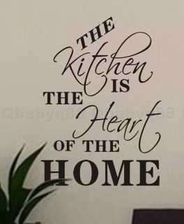 Kitchen Quotes on Kitchen Is Home Heart Wall Quote Decal Removable ...