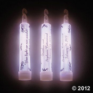 Personalized Wedding Sayings Glow Sticks, Glow Sticks, Glow Products ...
