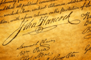 John Hancock's famous signature.