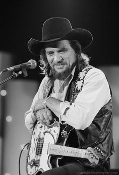 June 2, 1983, Los Angeles, Waylon Jennings on stage. More