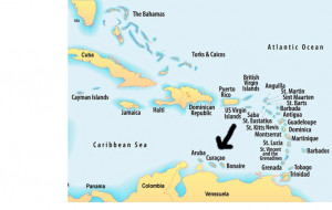 Caribbean Island Curacao Map