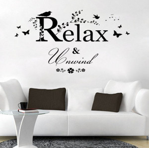 Relax & Unwind Say Quote Word Lettering Art Vinyl Sticker Decal Home